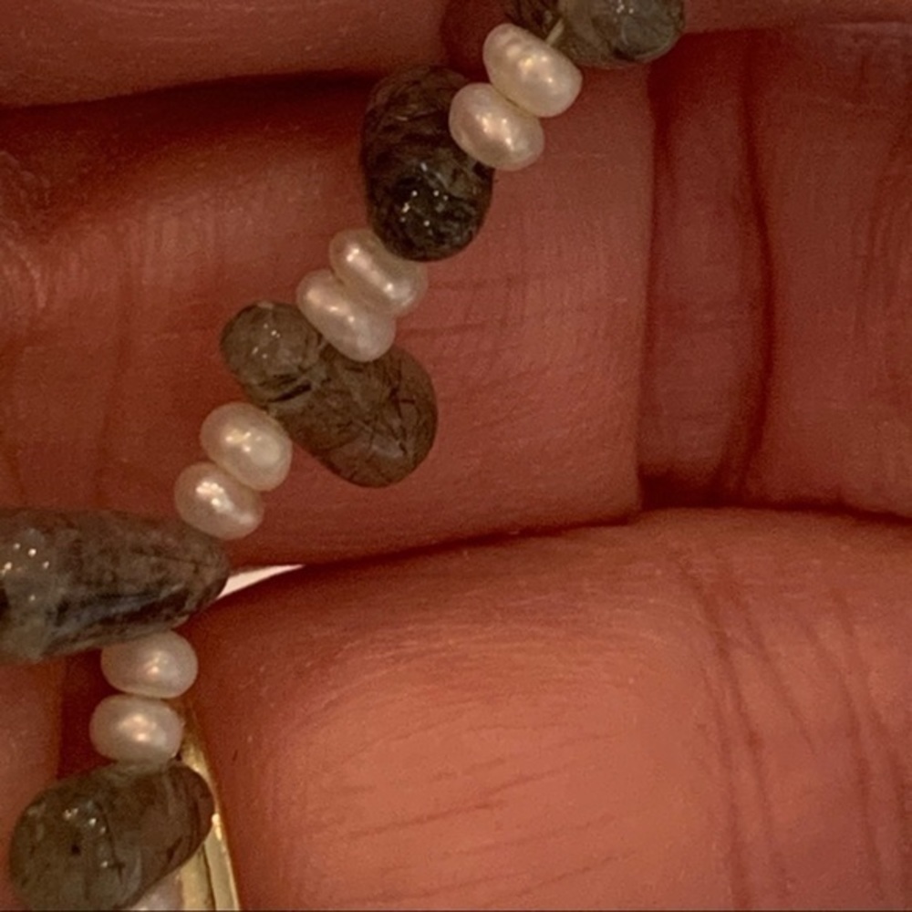 Sterling silver green jade natural stone Pearl - Picture 3 of 7